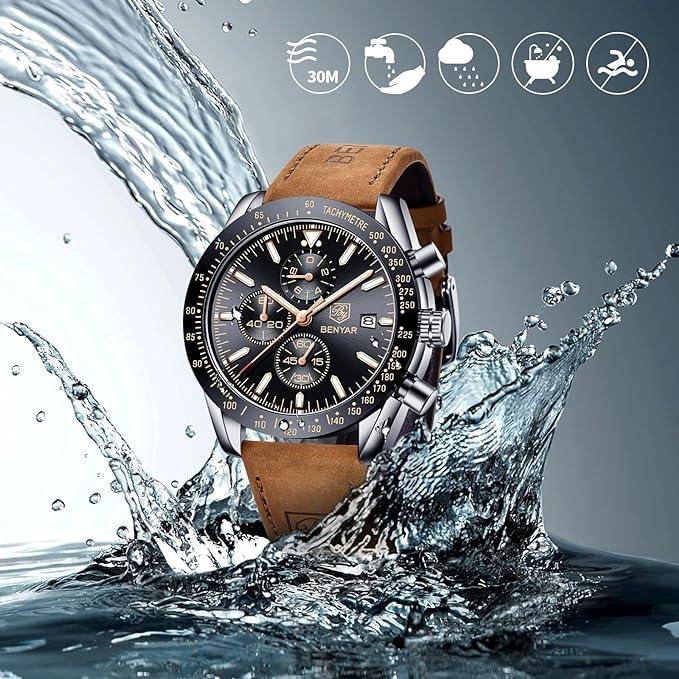 BY BENYAR Mens Watch 100M Waterproof Chronograph