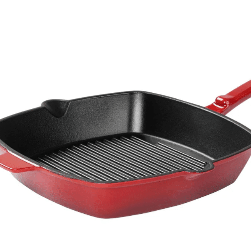 ERNESTO® Cast Iron Grill Pan and Fry Pan 
